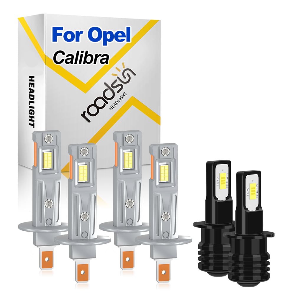 Bombillas LED para conducción nocturna, 120W, 6000K Blanca, H1 Luz de carretera y luz de cruce, H3 Luz Antiniebla, Luces LED anti-deslumbramiento, tubo de cobre único, For Opel Calibra 1990-1998
