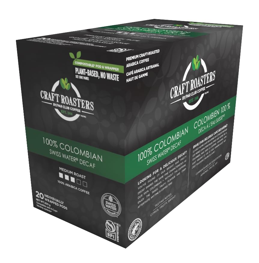 Club Coffee Swiss Water Process, Decaf, 20 Count