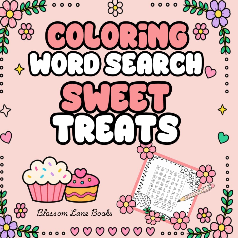 Coloring Word Search Sweet Treats: Bold & Easy Find-and-Color Puzzles for Sweet, Relaxing Fun
