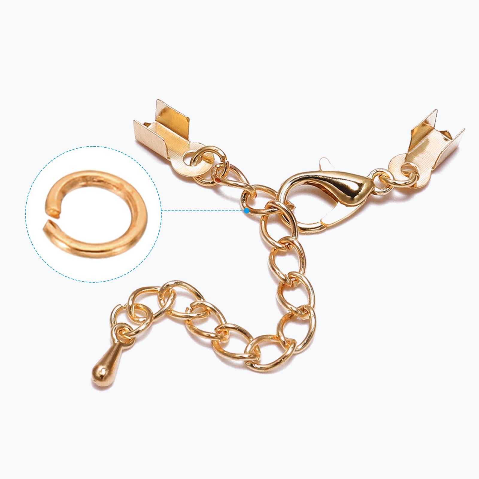 PATIKIL Jewelry Making Accessories Set, 4-10mm Open Jump Rings for Bracelet Necklace Making Findings Jewelry DIY, Light Gold - Image 3