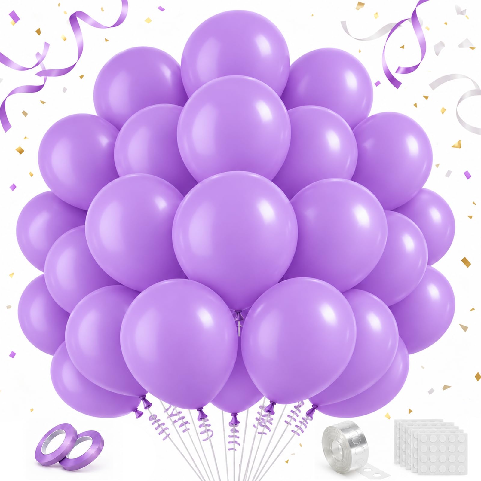 Purplle Thicken Latex Balloons 100 Pack - 12 Inch Helium Party Balloons