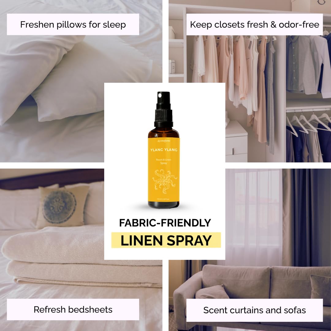 Ylang Ylang Air Freshener Spray for Room, Linen & Pillow 100ml by Aromafume 2
