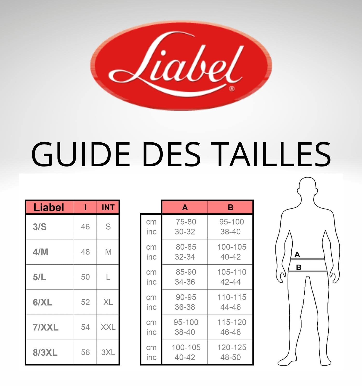 Liabel® Lot de 6 Slips pour Homme 100% Coton Blanc Coloré