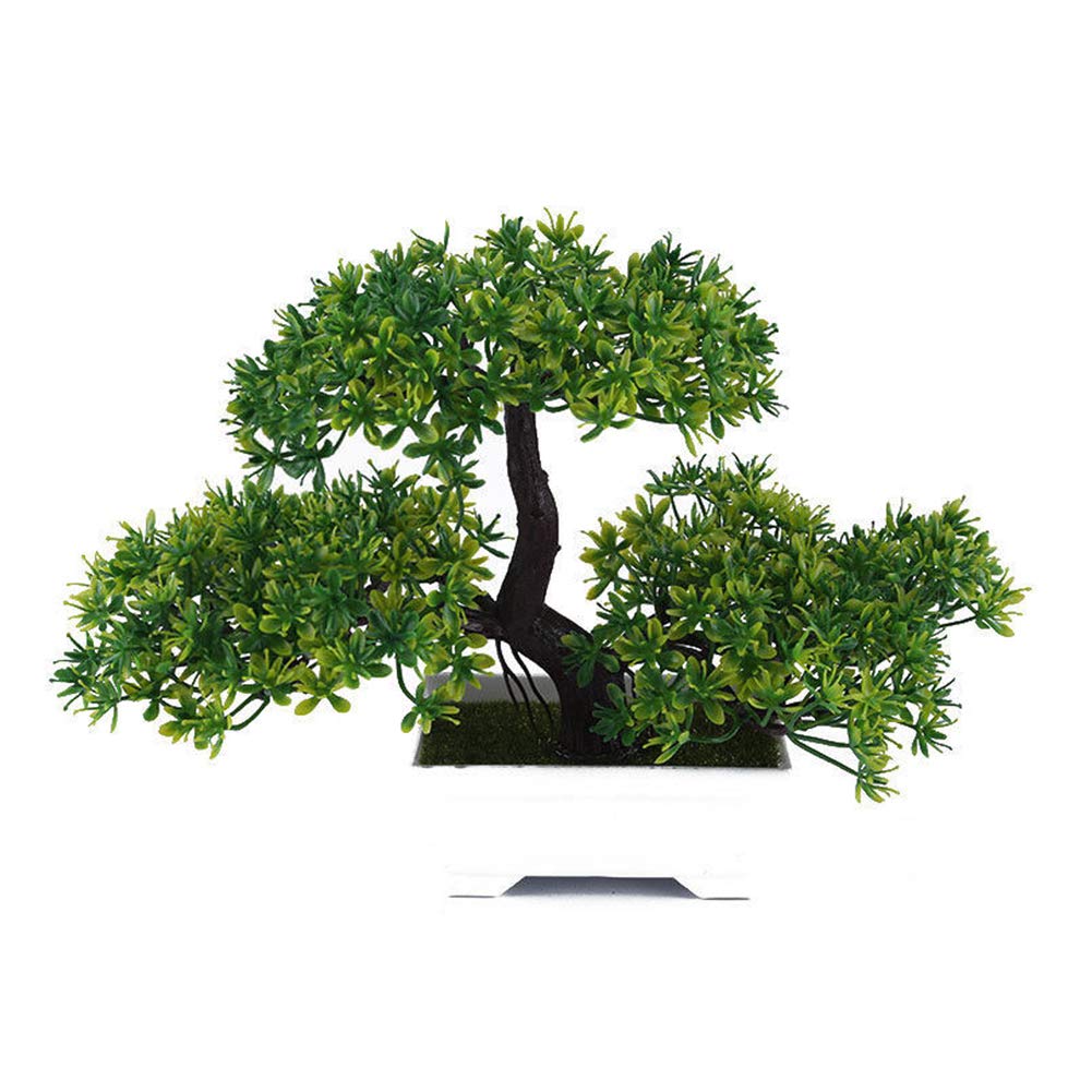 HCZKIUJY Artificial Bonsai Tree Festival Potted Plant Simulation Decorative Bonsai Home Office Pine Tree Gift DIY Ornament Lifelike Accessory Artificial Bonsai Fake Plant Decoration (4T)