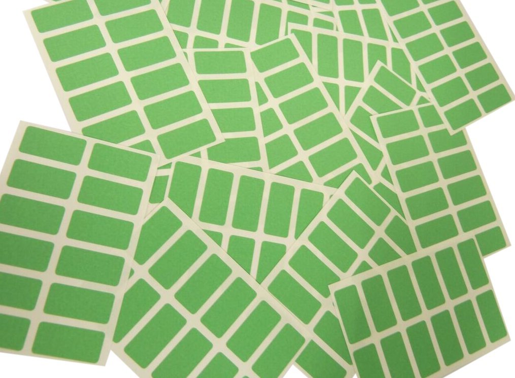 Buy 200 Labels, 25x12mm Rectangle, Light Green, Colour Code stickers