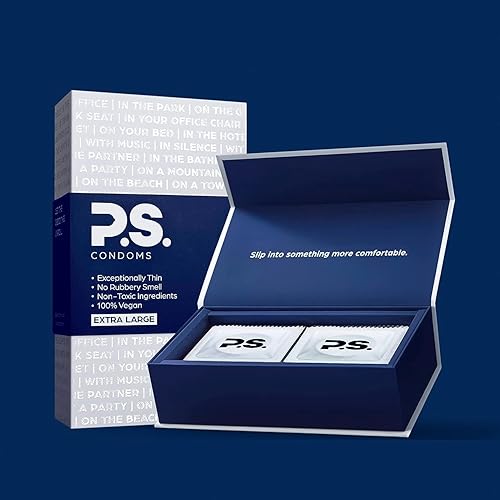 Miniatura 2 de PS Preservativos extra grandes de látex para hombres  Inodoro y 100% vegano  Preservativos excepcionalmente delgados, lubricados y transparentes  XL