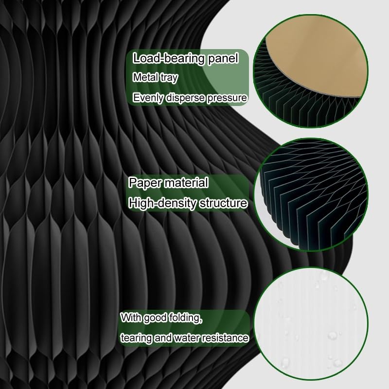Papier-Displayständer, Einkaufszentrum Warenpräsentation Verkaufsständer, Säule Aus Pappe Sockel, Faltbar Wohndekoration Beistelltisch(Schwarz,43x55CM)