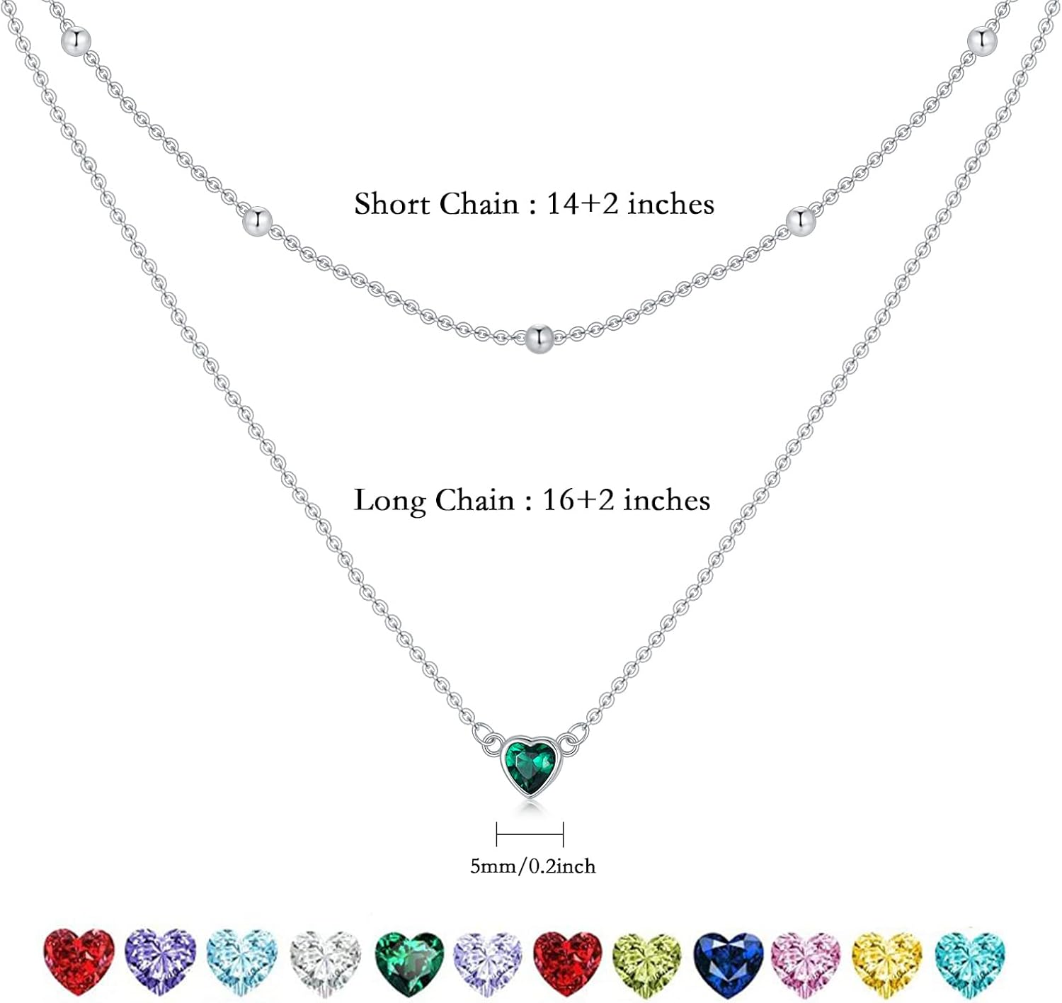 Seiyang Birthstone Necklaces for Women 925 Sterling Silver Infinity Heart/Flower/Teardrop Birthstone Pendant Necklaces Birthday Gifts for Women Girls Wife Mom Lady Her