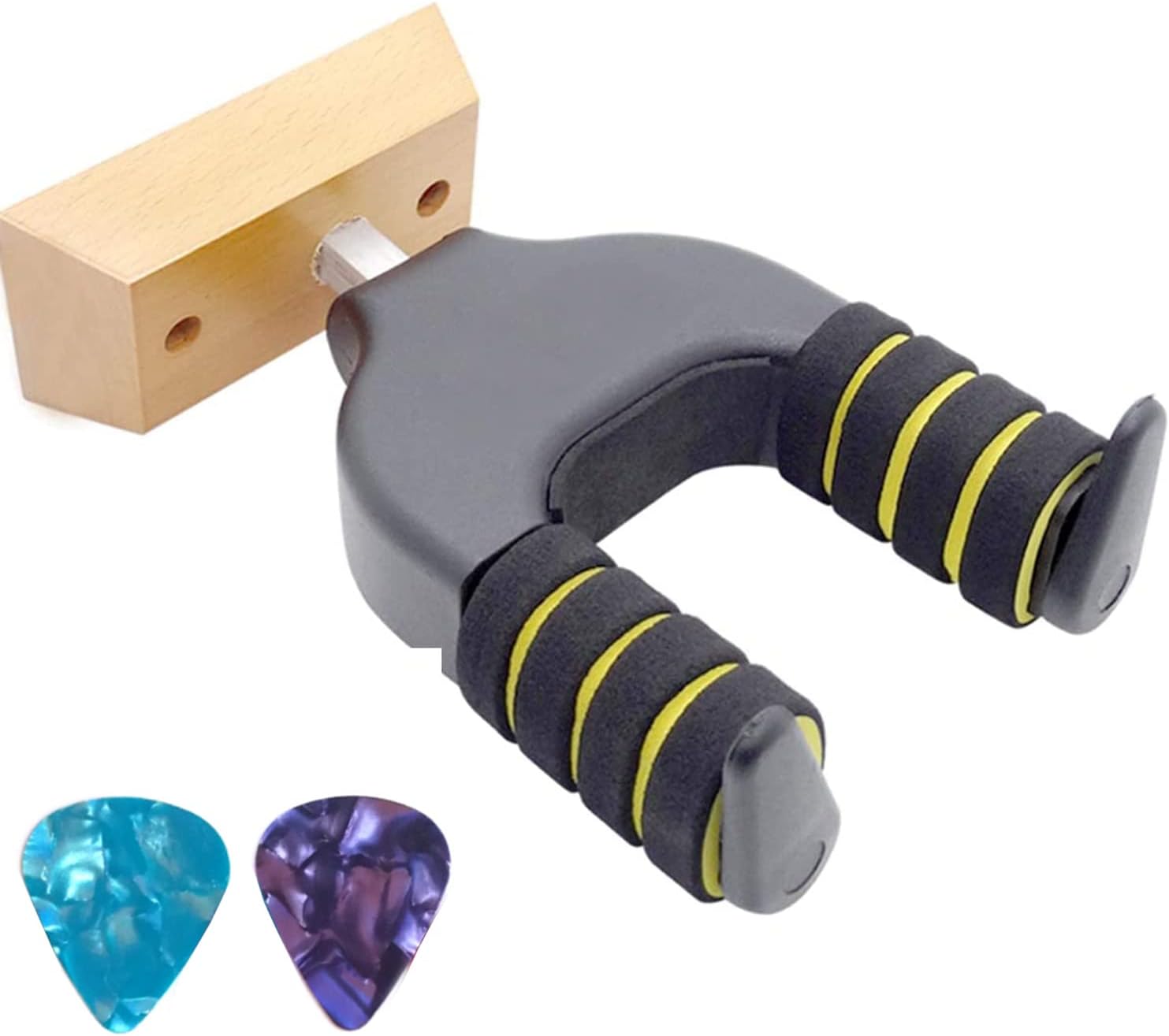 Xstar Gravity Auto Lock Guitar Wall Mount Wood Guitar Hangers Holder Foam Hook Luxury Bracket Built In Alloy Metal Stand for All Size Guitars,Bass,Ukulele Electric Guitars,Folk Guitar,etc