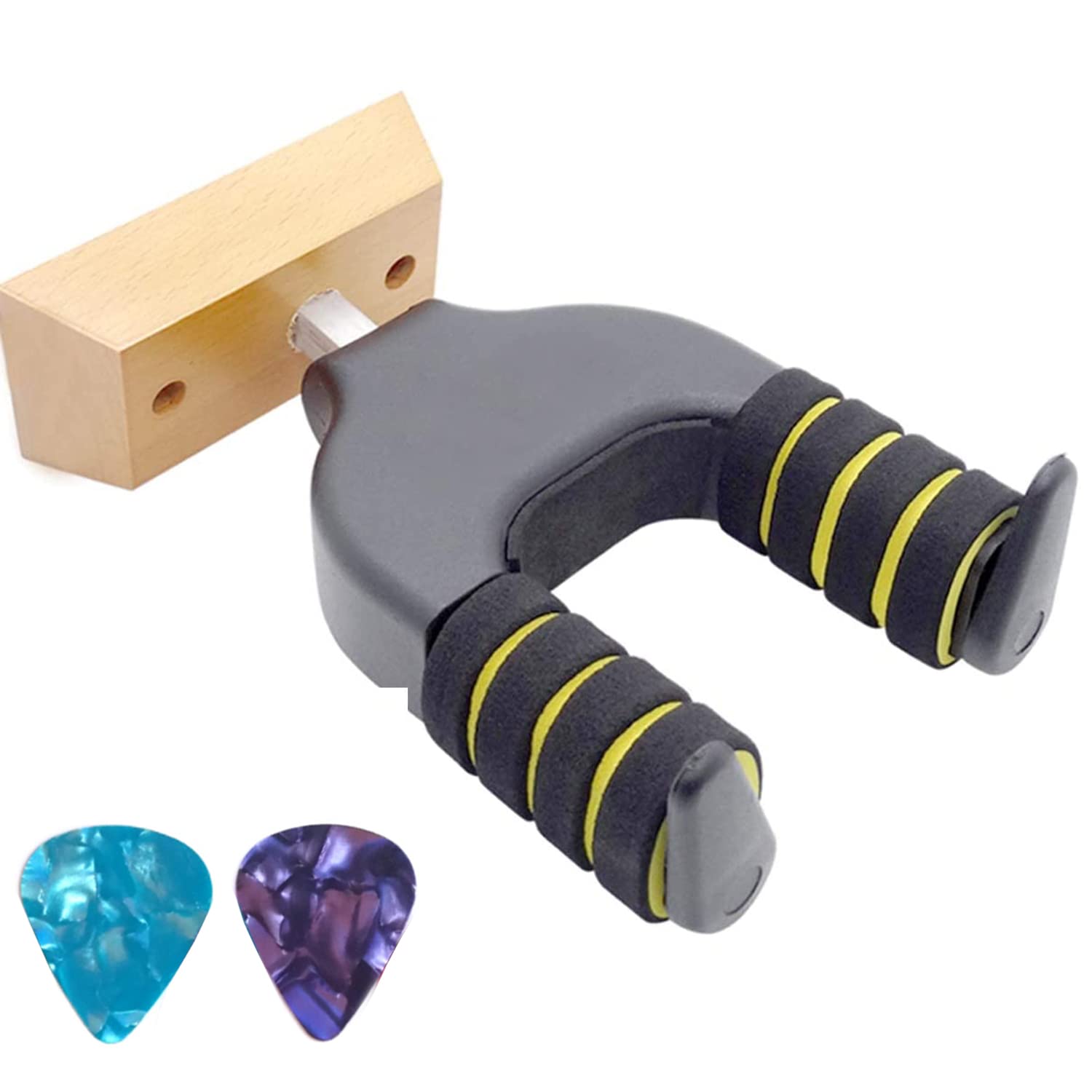 Xstar Gravity Auto Lock Guitar Wall Mount Wood Guitar Hangers Holder Foam Hook Luxury Bracket Built In Alloy Metal Stand for All Size Guitars,Bass,Ukulele Electric Guitars,Folk Guitar,etc