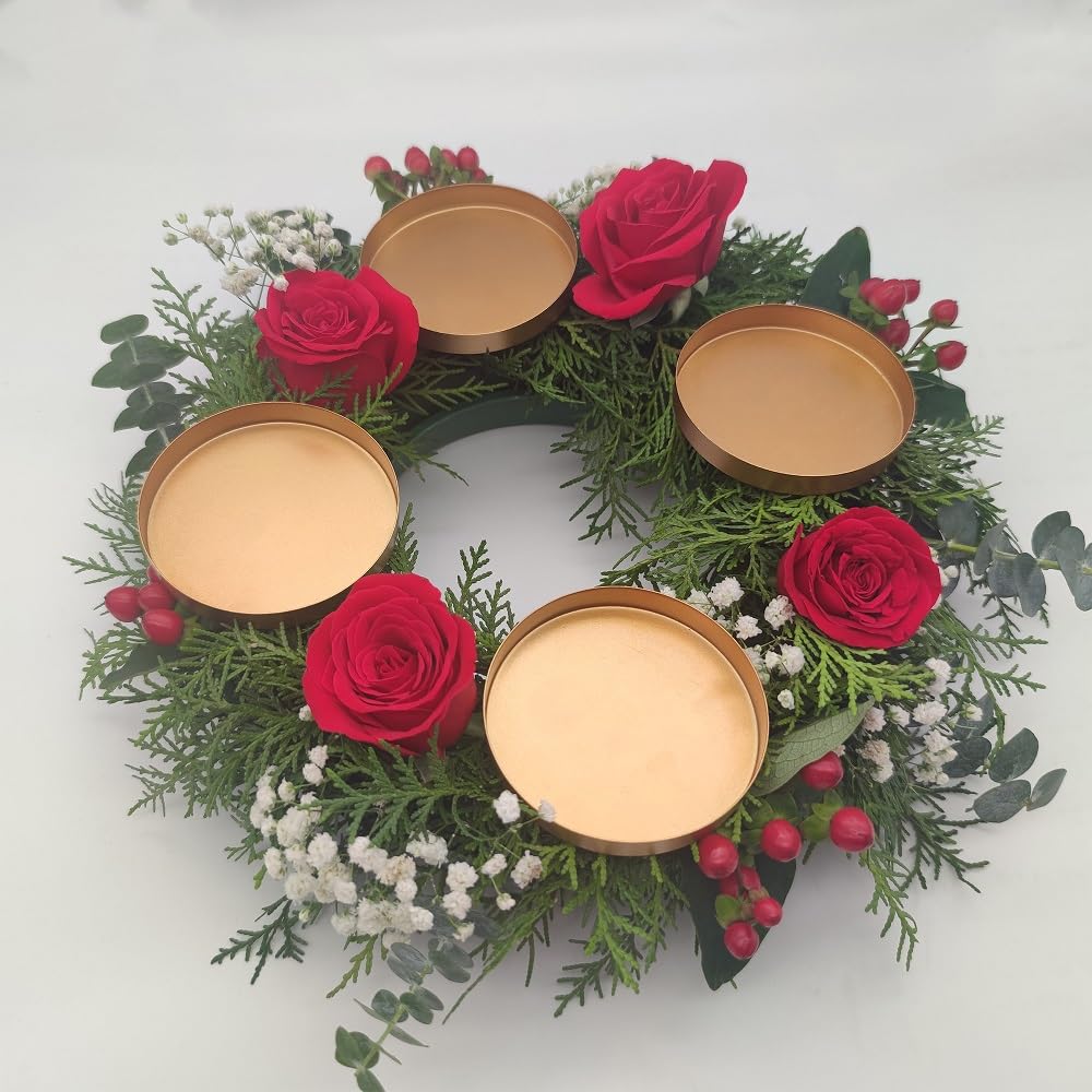 Bougeoirs Noël De L'Avent, 8 Pièces Porte Bougies Couronne De L'Avent