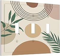 Vista 86 de Cubierta de interruptor de luz de palanca de hojas tropicales negras y doradas, hoja de palmera, decoración de 1 cuadrilla, placa frontal eléctrica