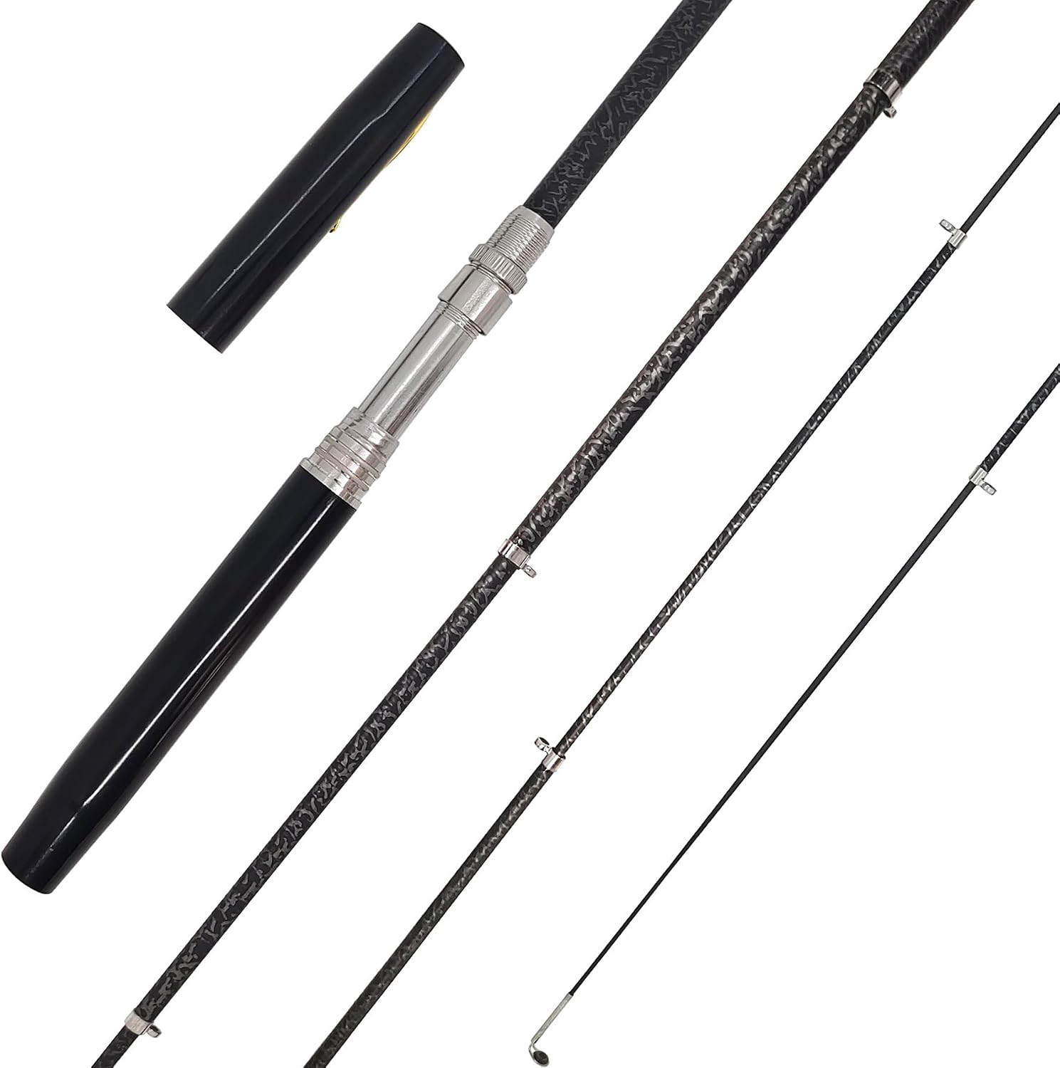 Portable Small Pen Fishing Rod Spinning Reel Combos, 38" 55" Compact Telescopic Fish Pole Kits for All Season Fishing in Rivers, Lakes, Ice, etc. image 2