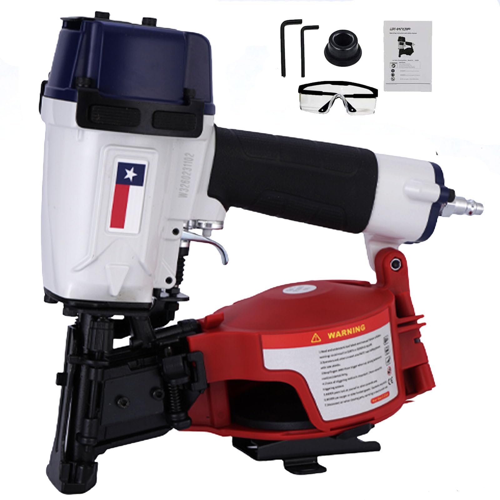 Texas Style CN45N Roofing Nailer, 15 Degree Roofing Nail Gun, 3/4-Inch to 1-3/4-Inch Coil Nails, 120-pcs Load Capacity Coil Nailer