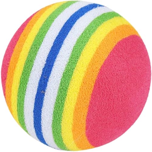 Juguetes interactivos para gatos de interior, bola de gatito, colores del arco iris, sólido, flexible, sin olor, resistente a las mordeduras,