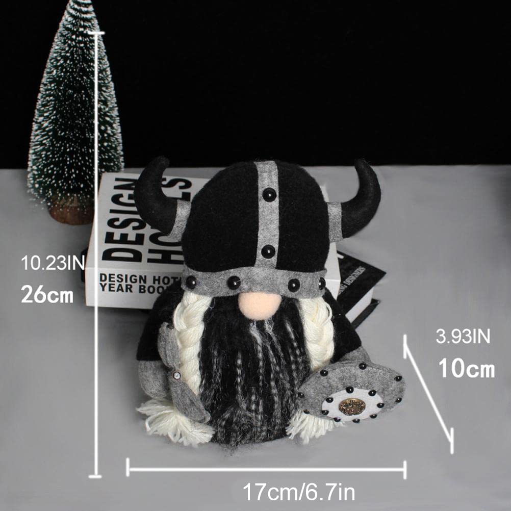 PUNELE Viking Warrior Brave Plush Doll, Table Ornament Home Decor with Removable Weapons for Desks Bookshelves Living Rooms Offices Schools Christmas Decorations (26 * 21 * 10cm) - Image 2