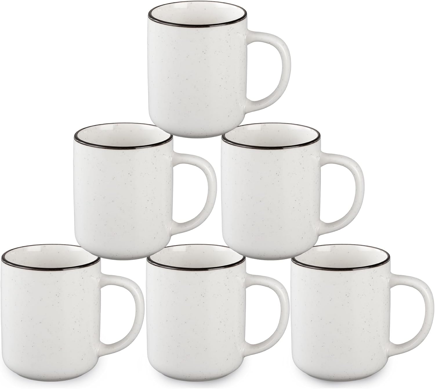 Coffee Mugs Set of 6, 12 oz Coffee Cups Ceramic, Ceramic Coffee Mugs with Handle and Speckled Patterns for Latte Tea Cocoa Milk Cappuccino, Microwave & Dishwasher Safe