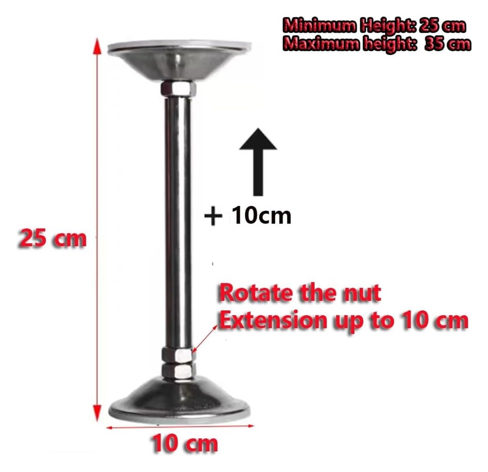 Staffa regolabile per lavello sottotop staffe di supporto regolabili in acciaio inox diverse dimensioni (2 x altezza 25-35 cm)
