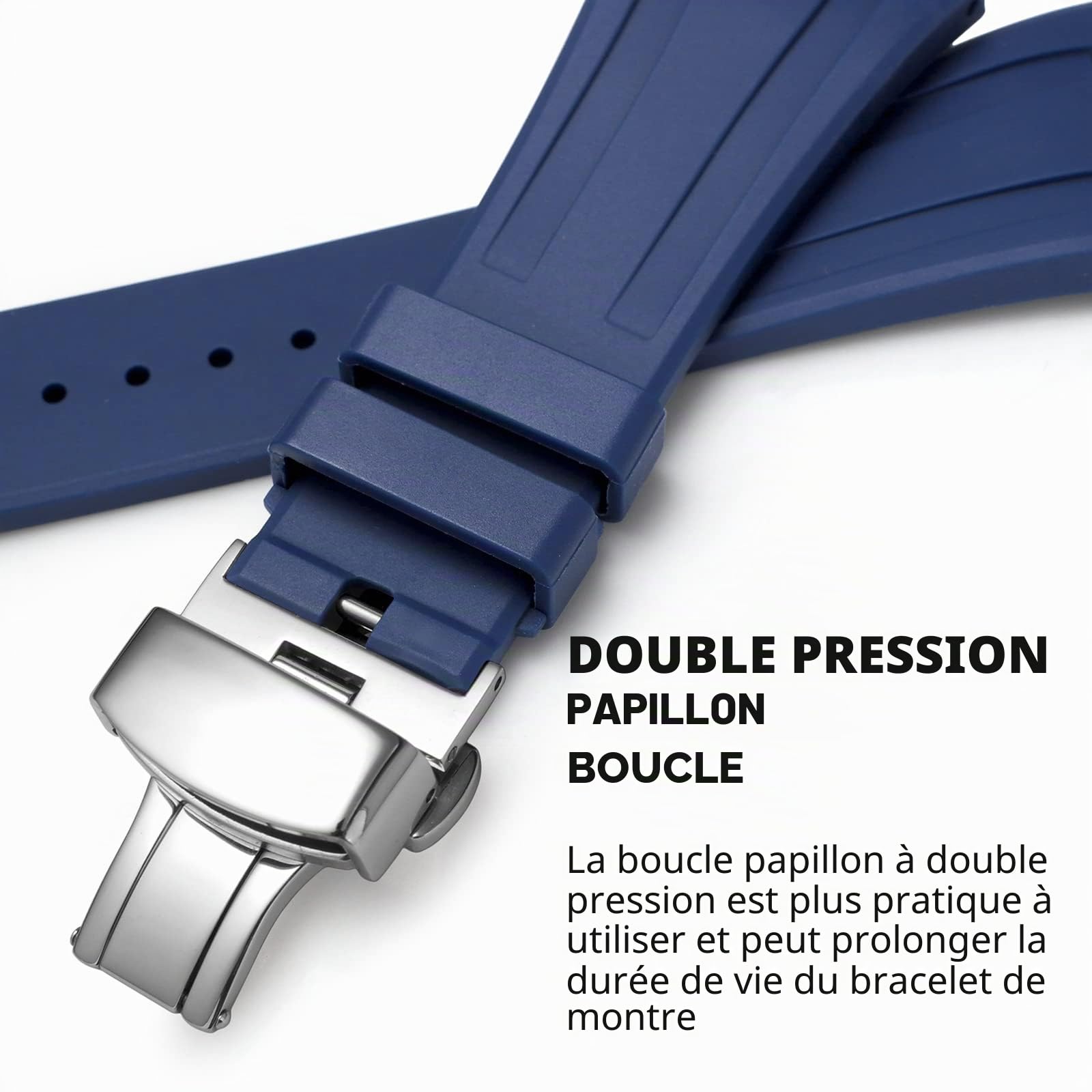 Bracelet de Montre pour GM2100 pour Homme Compatible avec Casio, Bande pour G-shock GM-2100B, Libération Rapide, Caoutchouc Fluoré, avec Outils