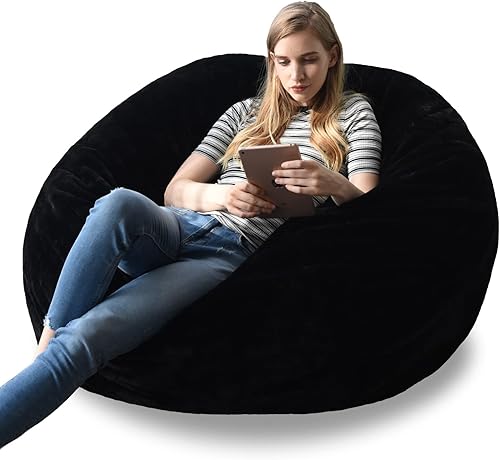 Miniatura 9 de YuppieLife Funda de puf grande y duradera para adultos (solo funda, sin relleno), lavable a máquina, funda de sofá de tamaño grande de 4 pies