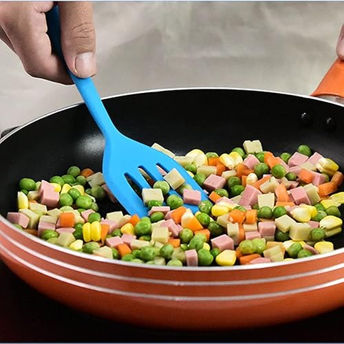 Miniatura 7 de Paquete de 2 espátulas pequeñas de silicona resistentes al calor para peces, huevos, panqueques y más (12 pulgadas, verde)