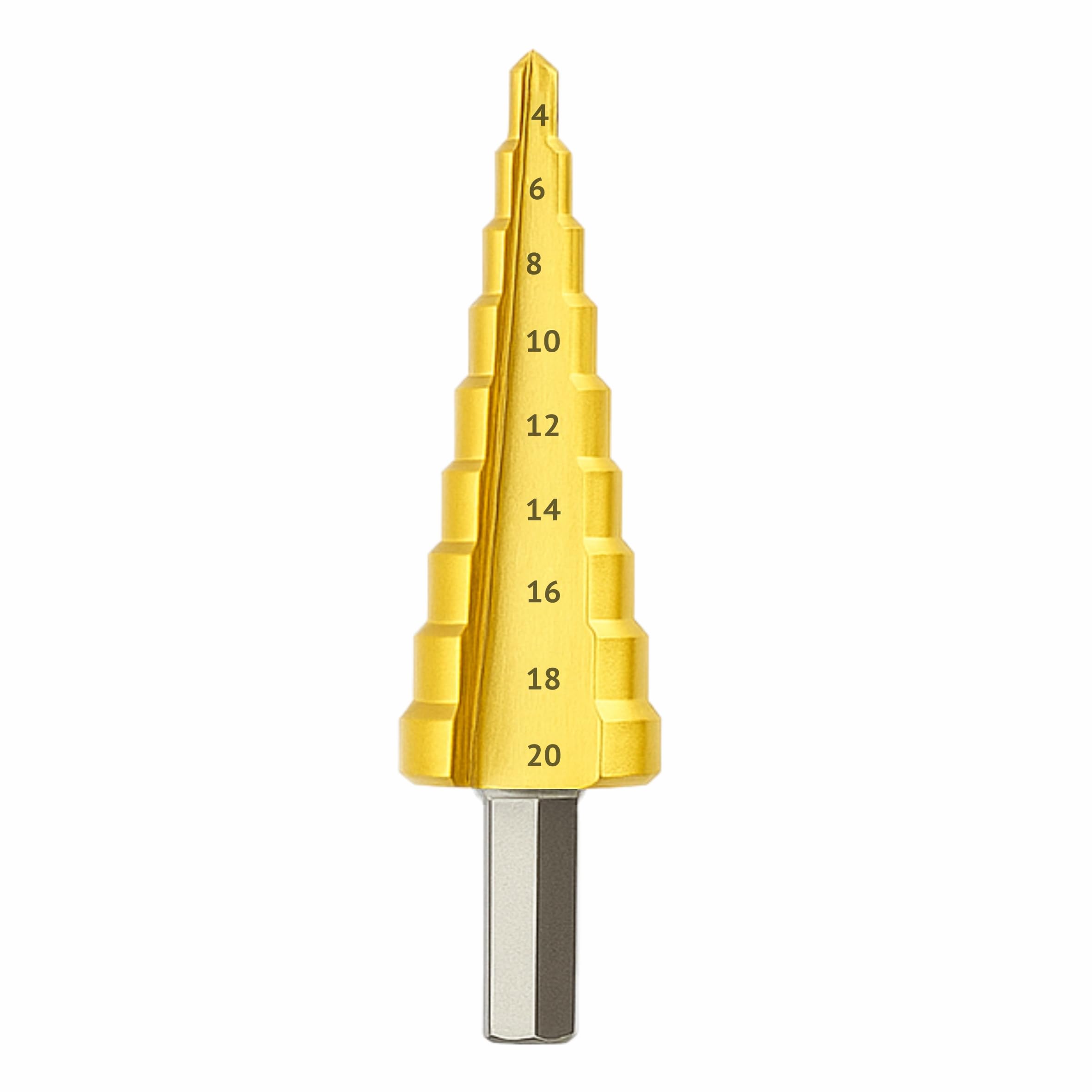 Mitsuki Step Drill Bit – Multi Size Step Cone Drill Bit for Metal, Plastic, Wood – High-Speed Steel Deburring Hole Cutter for Electric Drill & Drill Press (Straight, 4-20mm)-image-5