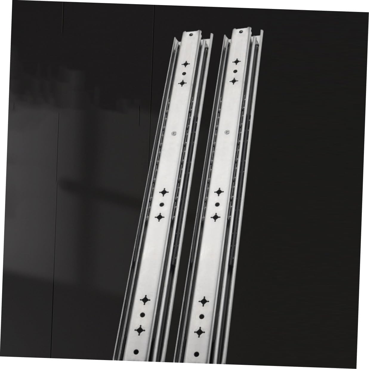 POPETPOP Heavy Duty Self-Locking Drawer Slides 14-inch Full Extension Side Mount Metal Rail with Ball Bearings 250 Lbs Load Capacity for Cabinet Drawers, 2pcs Set