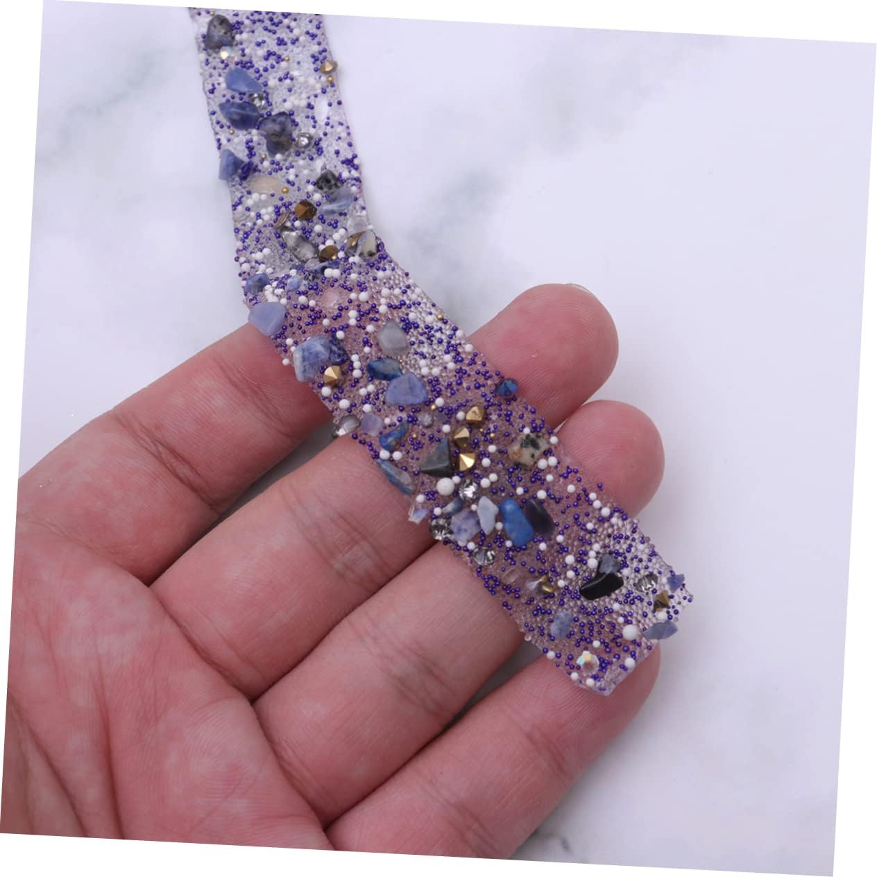 Purple Rhinestone Shell Trim for Dress Sash and DIY Embellishments
