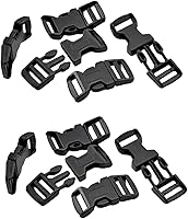 Vista 1 de JGFinds Paquete de 48 hebillas de pulsera de plástico para estilo de supervivencia Paracord o cuerda DIY, Negro