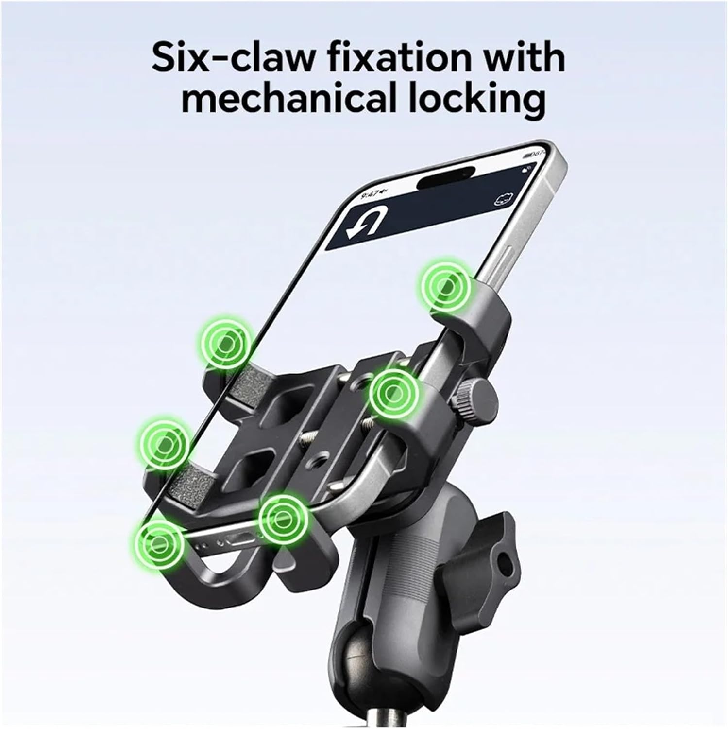 Bike Phone Mount Aluminum Alloy Motorcycle Mobile Phone Holder Shock Absorption Anti-Shake Riding Navigation Off-Road Suitable for Motorcy Bicycle Phone Holder