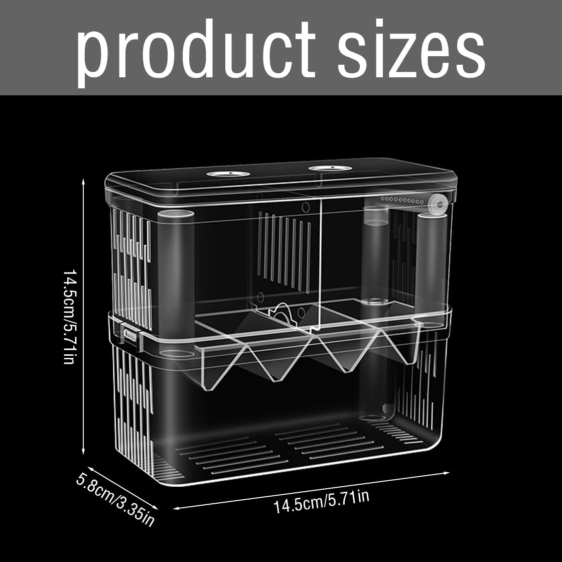 Double Room Breeding Box for Fish Tank Fish Tank Aquarium betta guppy - Image 2