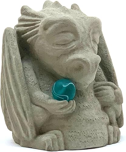 Miniatura 4 de Dragón de Buda meditador con esfera zen piedra sólida y duradera. Perfecto para el hogar, jardín o regalo. Sellado para uso en exteriores. Hecho a