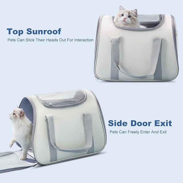 Foto 4 de 7 de PETCUTE Transportín Perro Gato,Plegable Transportín Perro Pequeño con Correa de Hombro Ajustable