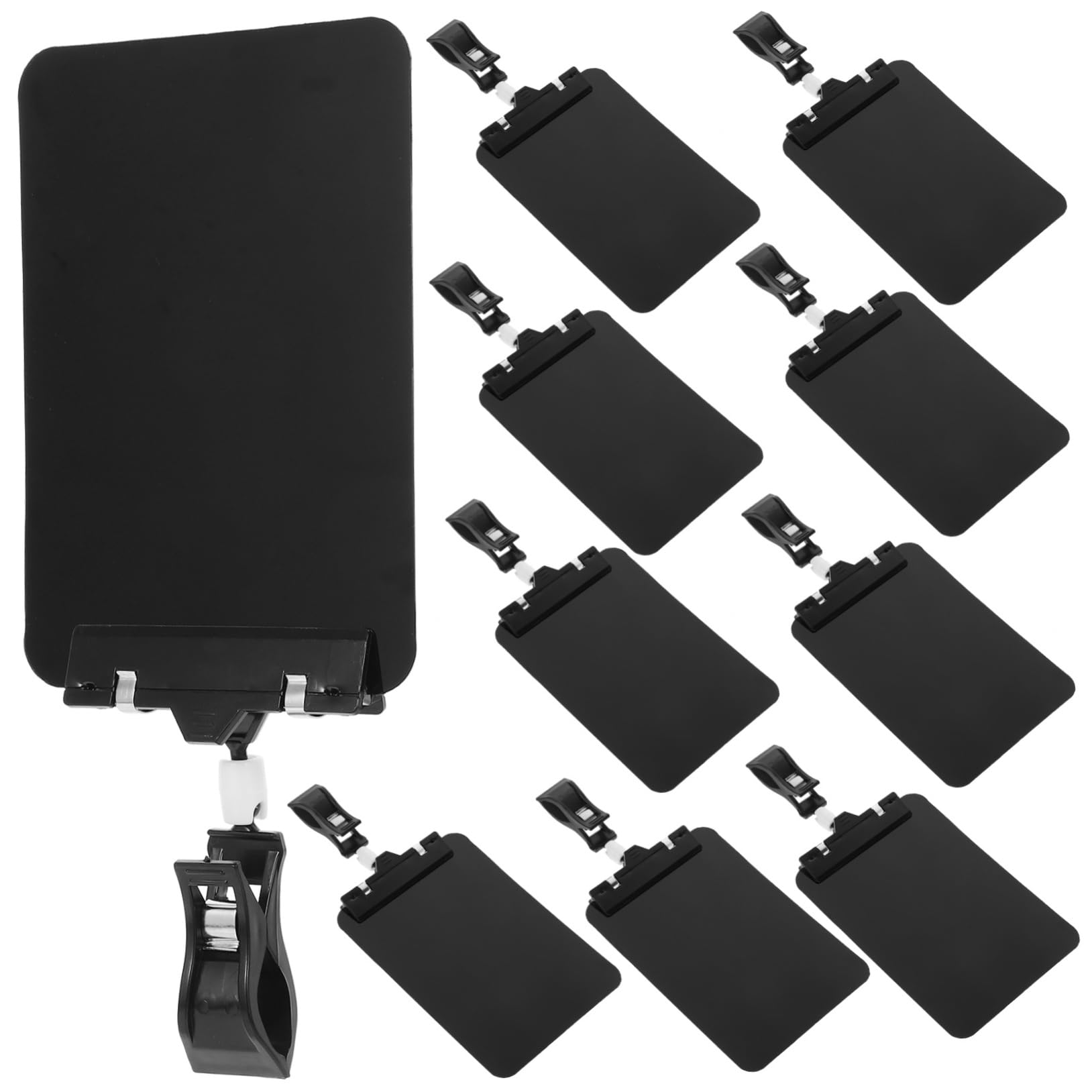 DOITOOL 5 Set Supporti Per Prezzi Con Clip Pubblicitari Riutilizzabili Per Negozi E Supermercati Design Lavabile Per Clip Nera 10 Pezzi * 5