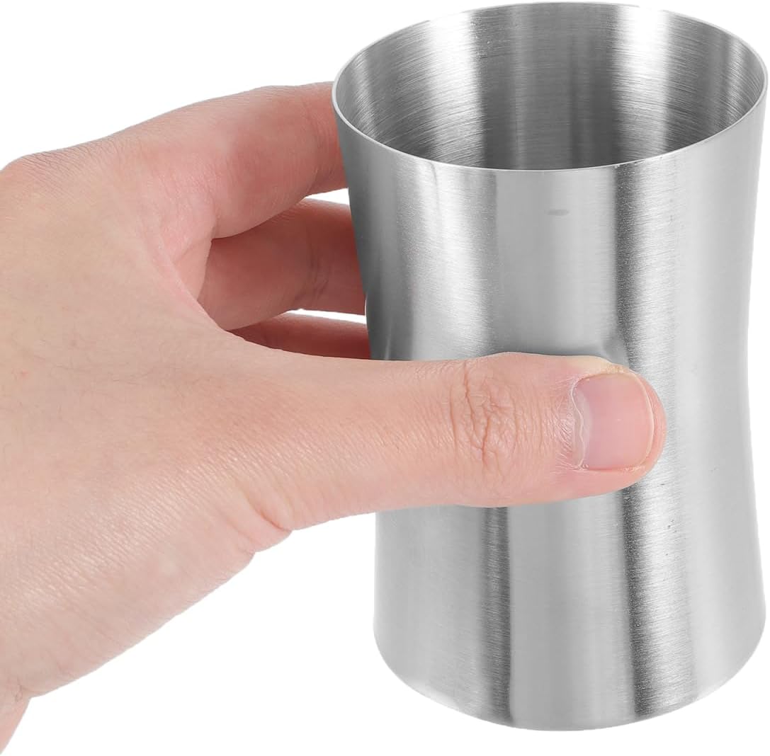 Cabilock 2pcs Stainless Steel Water Cup, Brushed Nickel Bathroom Cup Tooth Brushing Holder, Metal Toothbrush Tumbler Toothpaste Mug for Travel, Camping, Home, Bathroom