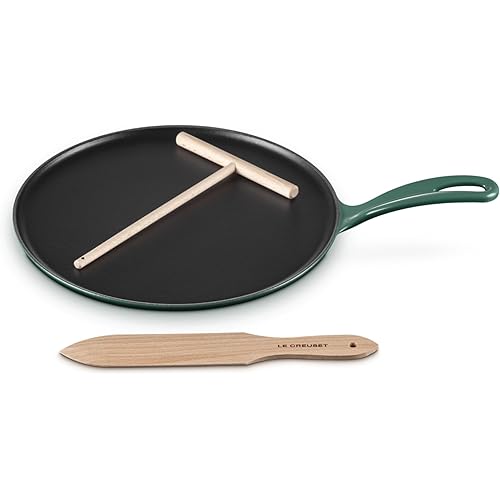 Le Creuset Enameled Cast Iron Traditional Round Crepe Pan, 10.25", Artichaut