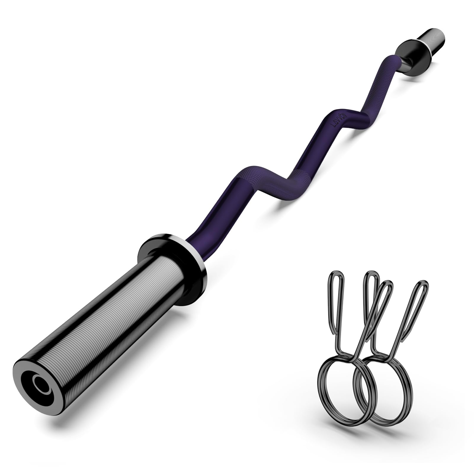 Olympic EZ Curl Barbell Bar 47", 2-Inch Curl Bars for Weight Lifting