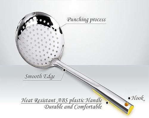 Miniatura 3 de Tenta Kitchen Desnatador del acero inoxidable del diámetro el 12CMcucharón ranurado de la cucharadel colador con la manija a prueba de calor