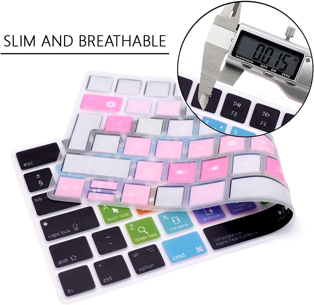 MMDW Final Cut Pro X Shortcuts Hotkey Ultra Thin Soft-touch Silicone Keyboard Protective Cover Skin Protector for Magic Wireless Keyboard MLA22L/A A1644 (2015 Released),EU Layout - Image 5