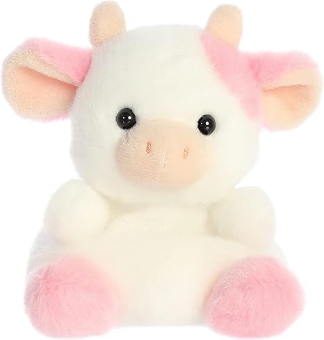 Aurora® Adorable Palm Pals™ Belle Strawberry Cow™ Stuffed Animal - Fun Collectible Plush for Kids and Adult Collectors - Perfect for Decorating Rooms and Birthday Gifts - Pink 6 Inches