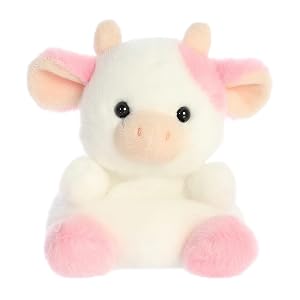 Aurora Adorable Palm Pals Belle Strawberry Cow Stuffed Animal - Fun Collectible Plush for Kids and Adult Collectors