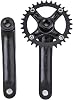 Square Taper Crankset 170mm Aluminum Alloy Chainring 104BCD 32T 34T 36T 38T Narrow Wide Tooth for Mountain Road Bikes Single Speed, BlackCrank32T