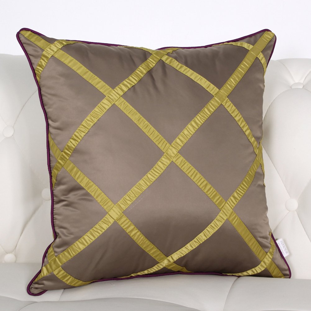 Oreiller style simple et moderne : coussin du canapé plaid rayé et synthétique lavable