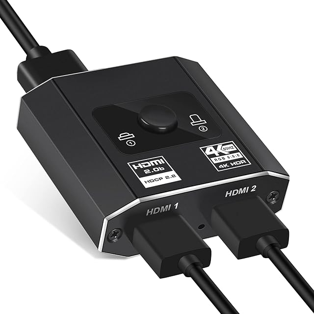 4K HDMI Splitter 1 in 2 out, avedio links HDMI Switch 2 In 1 Out, 4K@60hz Bi-Directional HDMI Switcher Support HDMI2.0b, HDCP2.2, HDR, Dobly, for HDTV, PS4, Roku, Fire Stick (with 1.2m HDMI Cable