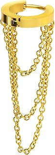 Clicker con 3 cadenas de acero quirúrgico - piercing para oreja o hélix en 4 elegantes colores