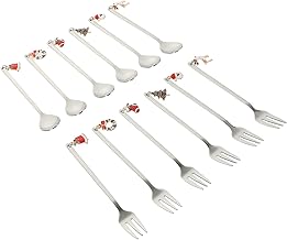 Abaodam 3 Conjuntos De Talheres De Natal Colher De Aço Inoxidável Talheres Colheres Condimentos Colher Talheres Colher Café Mistura Colher Garfos E Colheres Talheres Sobremesa Suíte