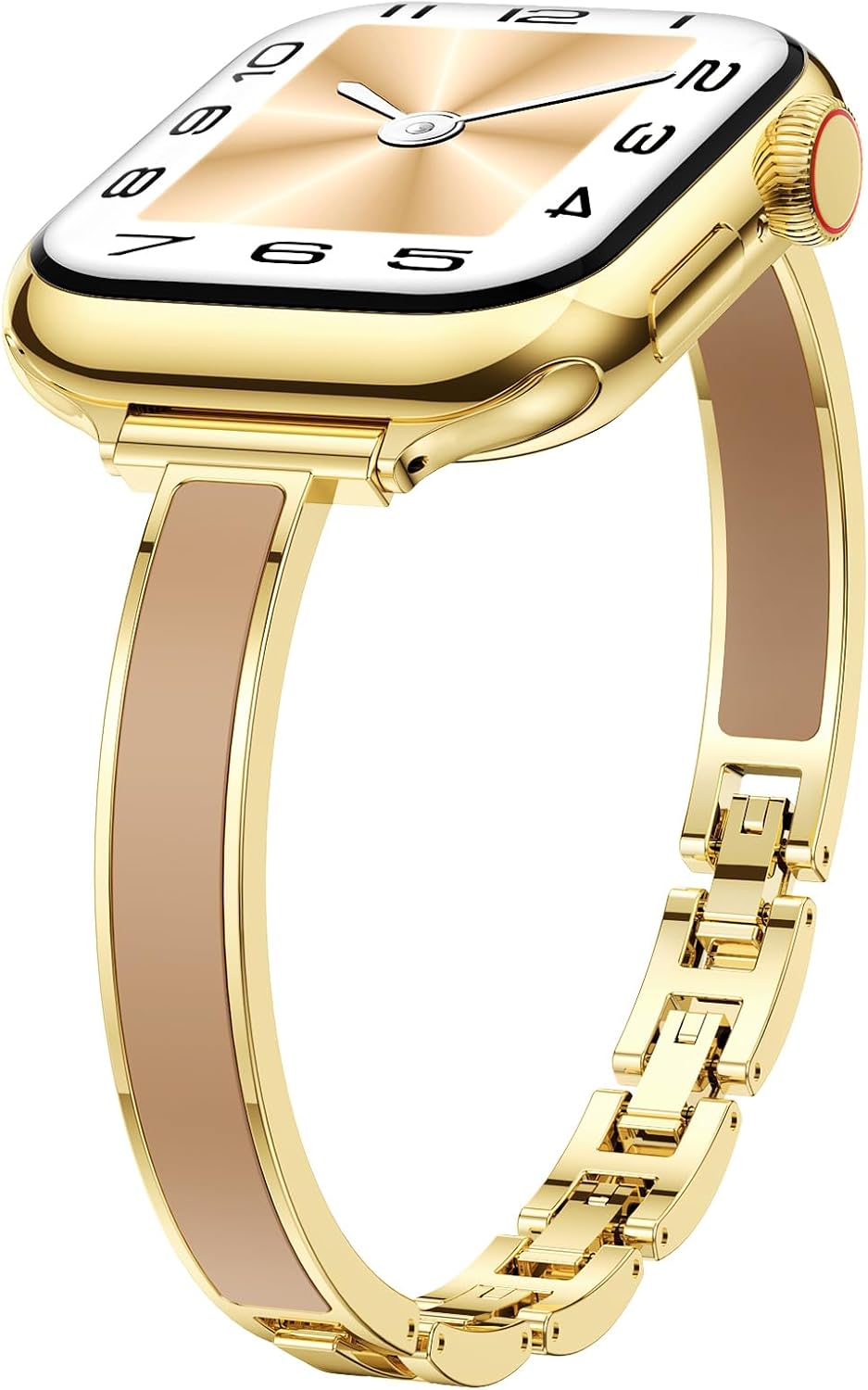 Mosonio Slim Bracelet Bands for Apple Watch Women, Elegant Thin Metal Band with Embedded Silicone Accents Compatible with Apple Watch Ultra / Series 11 10 9 8 7 6 5 4 SE 3 2 1, Easy-Adjust Link Strap for iWatch 49mm 46mm 45mm 44mm 42mm 41mm 40mm 38mm - Image 7