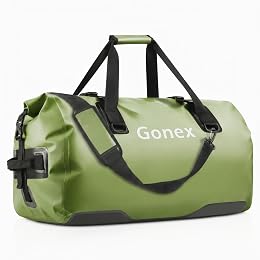 Gonex 40L 60L 80L Extra Large Waterproof Duffle Travel Dry Duffel Bag Heavy Duty Bag with Durable Straps & Handles for Kayaking Paddleboarding Boating Rafting Fishing