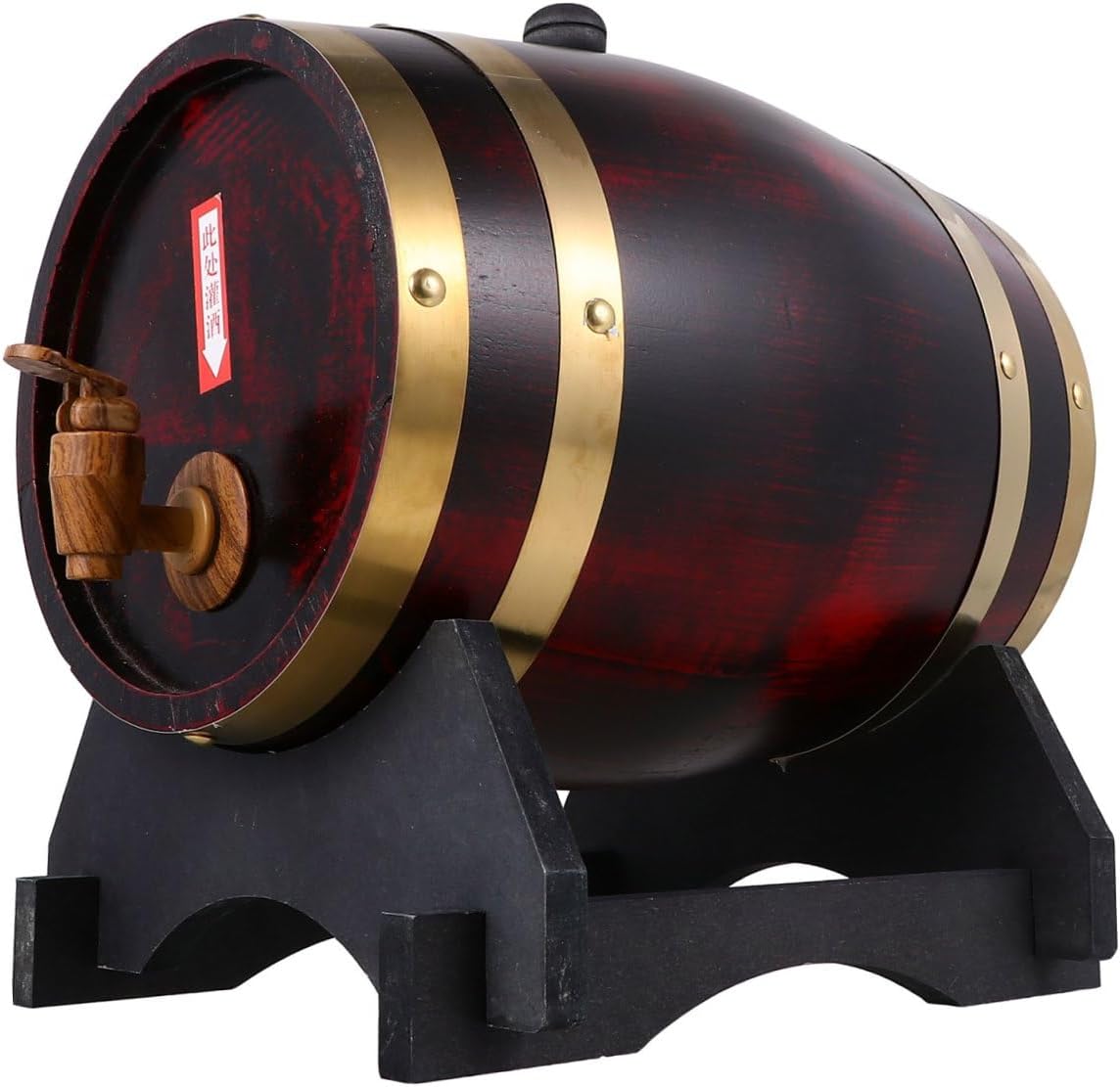 PRETYZOOM Wooden Wine Barrel Set 5 Liter Oak Beer and Red Wine Storage Cask for Home Cellar Pub