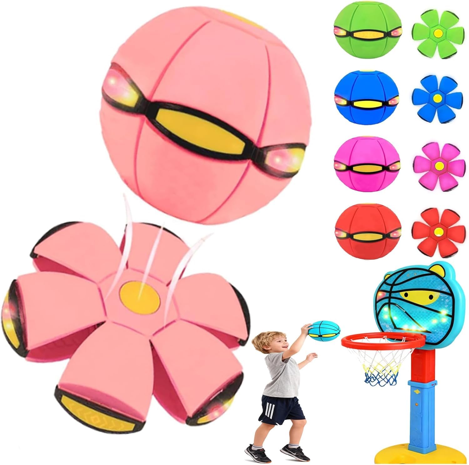 Genérico Pelota Saltarina para Niños, Gracioso Metaball Mágico, Platillo Volador Magic Metaball con 6 Luces, Children's Bouncing Ball para Interacción Entre Padres E Hijos, (Blue) — view 12